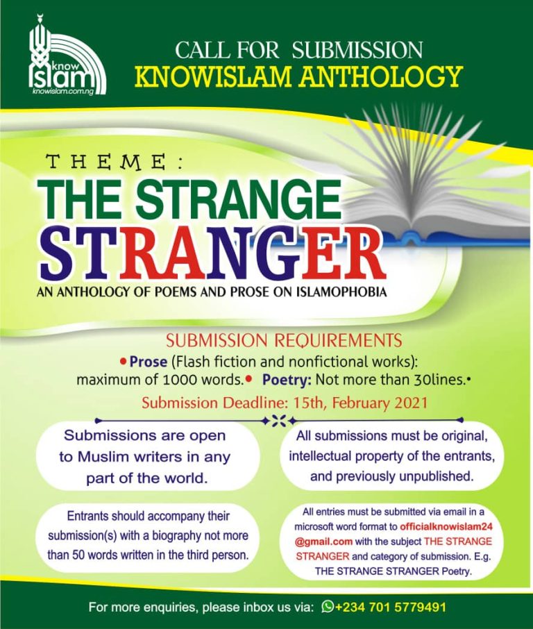 CALL FOR SUBMISSION – KNOWISLAM ANTHOLOGY (The Strange Stranger