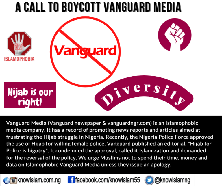 Vanguard Media Anti-Islamic Editorial
