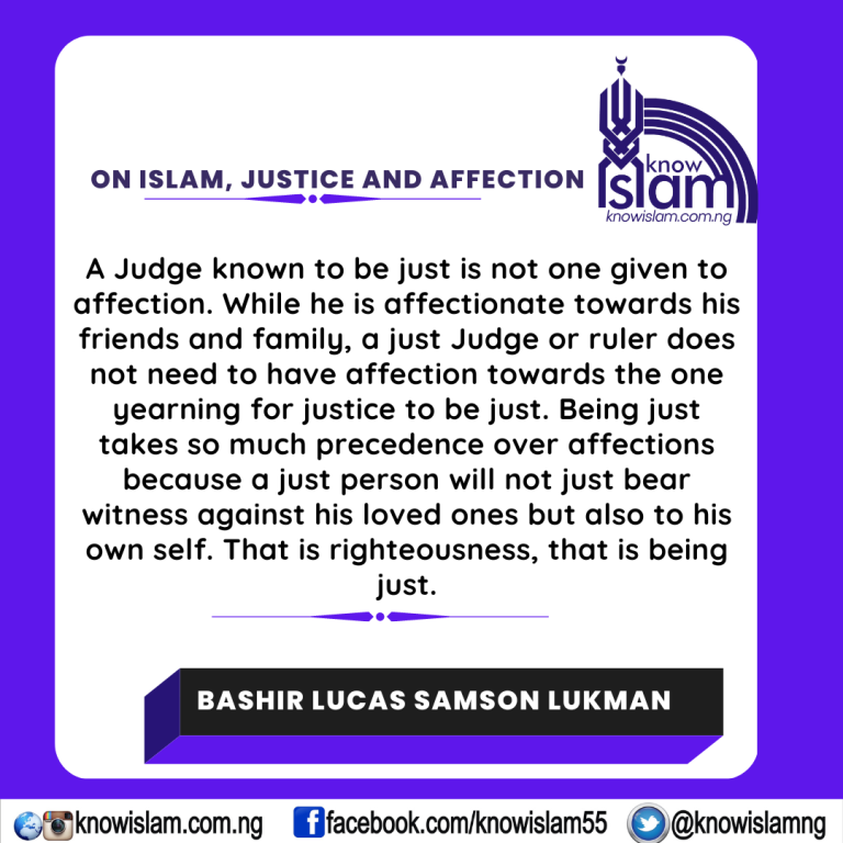 On Islam, Justice and Affection – Bashir Lucas Samson Lukman